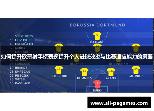 如何提升欧冠射手榜表现提升个人进球效率与比赛适应能力的策略 如何提升欧冠射手榜表现提升个人进球效率与比赛适应能力的策略