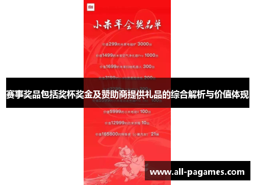 赛事奖品包括奖杯奖金及赞助商提供礼品的综合解析与价值体现 赛事奖品包括奖杯奖金及赞助商提供礼品的综合解析与价值体现
